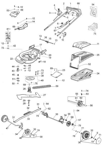 Illustrated parts list (Restyling 2011) MAX 53 TK (K800) Lawnmower