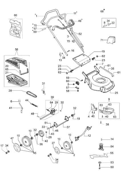 Illustrated parts list 2009 G 48 TBQ COMFORT Lawnmower