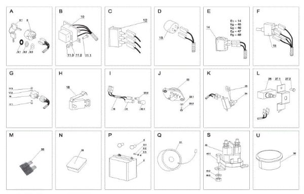Electrical parts (2/2) OM 105JH/16H Cat.2009 Garden tractor (only for the German market)