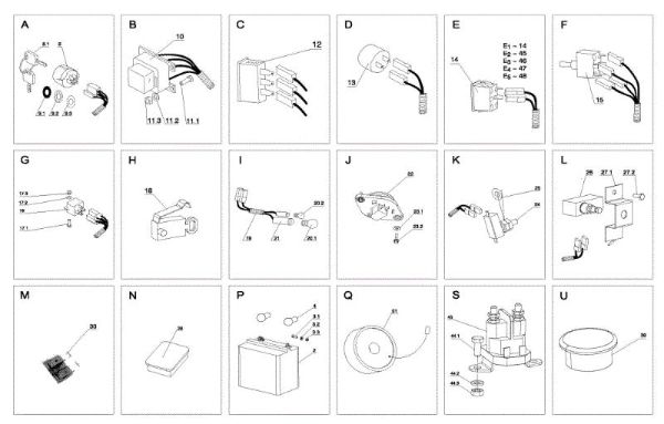 Electrical parts (2/2) OM 105J/18H Cat.2009 Garden tractor