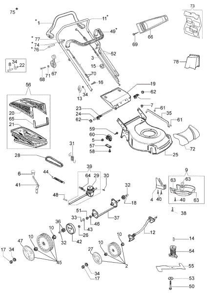 Illustrated parts list 2009 G 53 TBX COMFORT Lawnmower