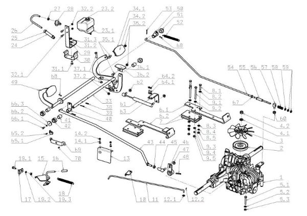 Transmission OM 124J/22 H Cat.2009 Garden tractor