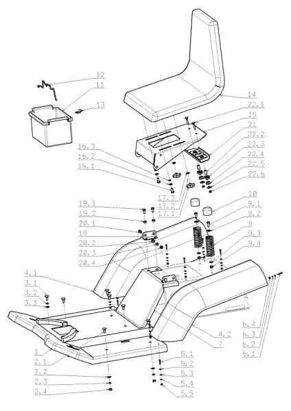Hood (1/3) OM 105J/22 Intek Cat.2009 Garden tractor (only for the German market)