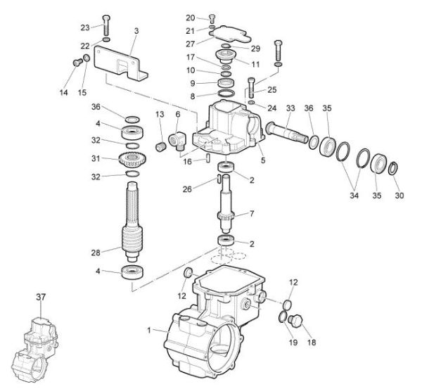 Speed gears of the change (1/2) WB 55 H 6,5 Flail mowers