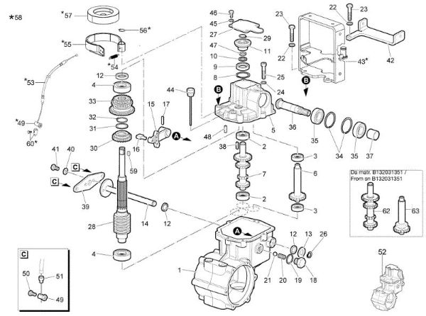 Speed gears of the change - with brake from sn B133181826 WB 65 HR 8,5 Flail mowers