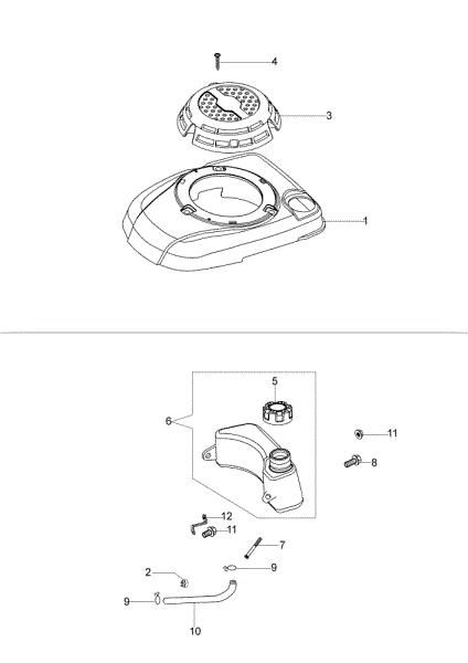 Fuel tank and cover MAX 48 TK (K50) Lawnmower