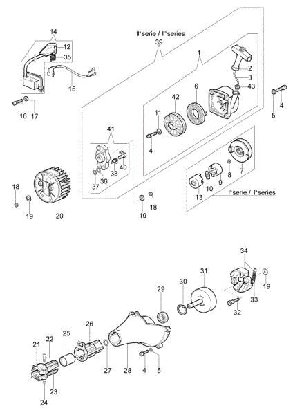 Starter assy and clutch SPARTA 44 FE Brushcutter