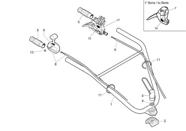 Manillar ajustable y caja de mando MH 180 (EN709) Motoazada