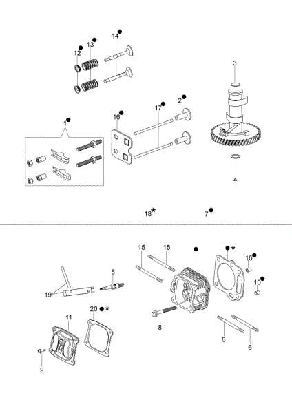 Cabeza cilindro y válvulas G 48 PK COMFORT (K500) Cortacésped