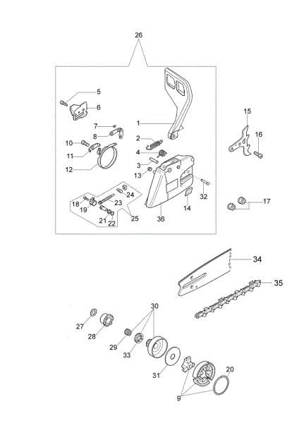 Embrague y freno GS 520 Motosierra