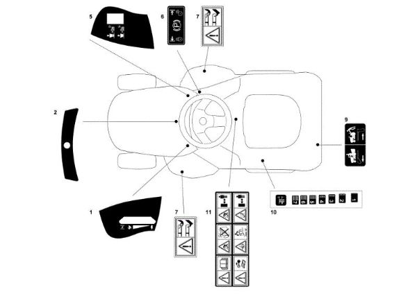 Etiquetas (1/2) OM 101C/16K H Cat.2013 Tractor