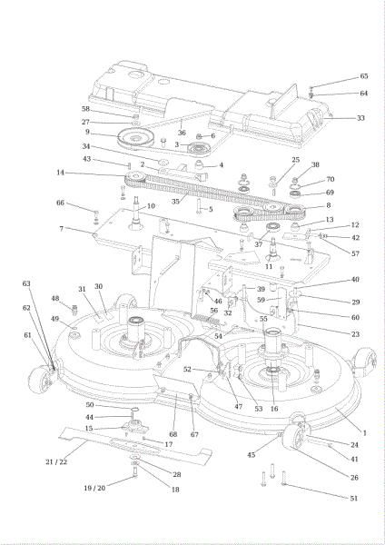 Plataforma de corte (1) OM 124/24 KH (K2400AVD V-Twin) Cat. 2015 Tractor