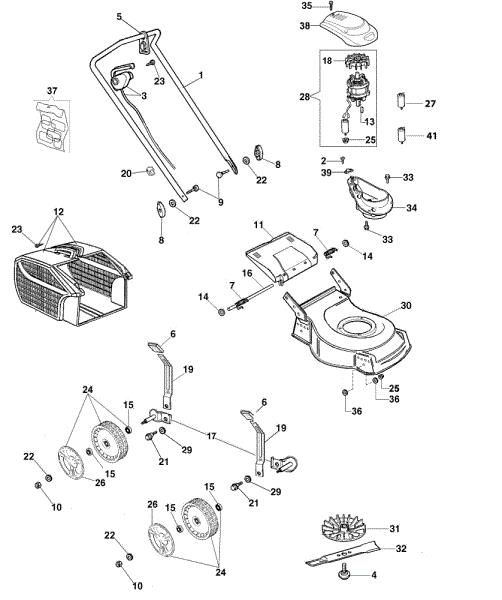 Despiece completo G 44 PE COMFORT PLUS Cortacesped eléctrico