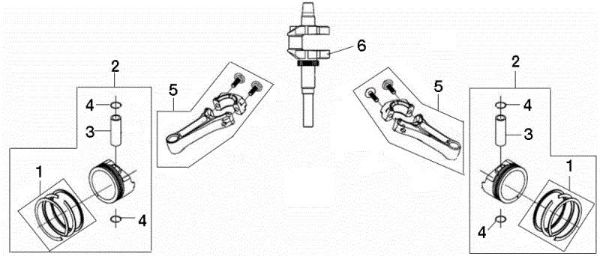 Ciguenal y piston OM 105/24 K H Tractor