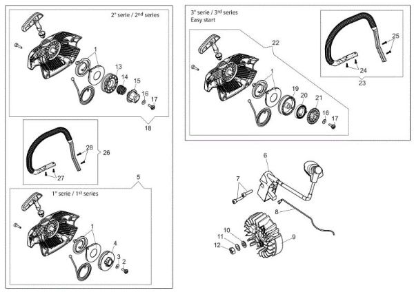 Arranque completo GSH 560 (Euro 2 - Euro 5) Motosierra