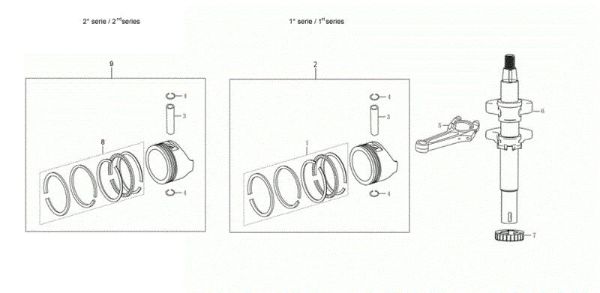 Ciguenal y piston G 53 TKE COMFORT PLUS (K655LI) EURO 5 Cortacesped