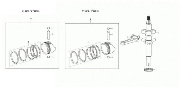 Ciguenal y piston GH 44 PK Cortacesped