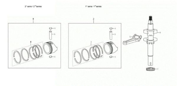 Ciguenal y piston GH 53 TK Cortacesped
