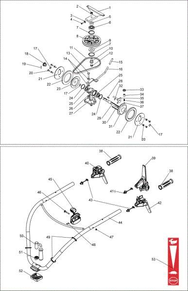 Transmisión DEB 528 Cortacesped desbrozadora
