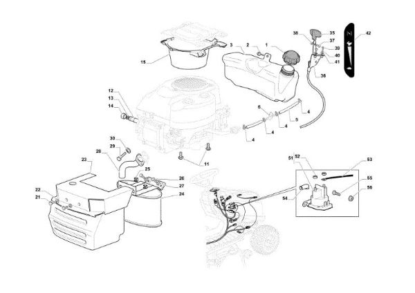 Tanque, escape y protecciones OM 84/12,5 K M Cat. 2023 Tractor