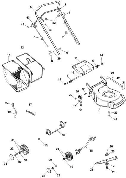 Despiece completo G 48 PBQC Cortacésped