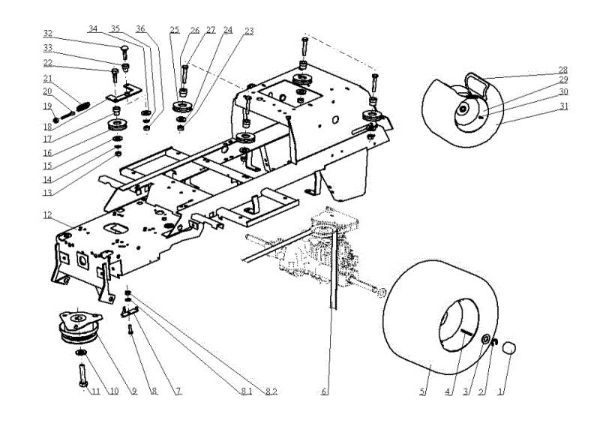 Eje posterior OM 104J/16H Cat.2005 Tractor