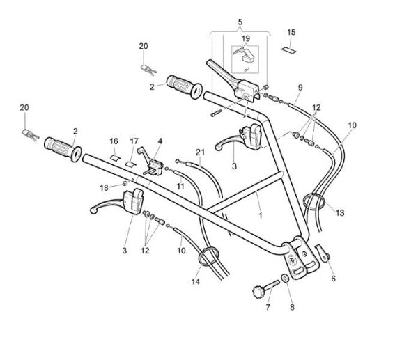 Caja de mando (Manillar) MH 260 R (EN709) Motoazada