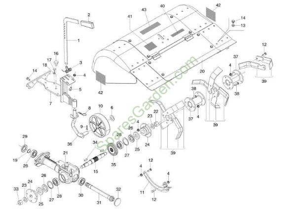 70 cm rotor with adjustable cowling and fixed connection 69219070 417 S Rotary cultivator