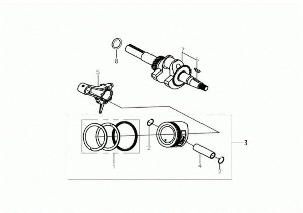 Ciguenal y piston MOTORE K900 H Motor